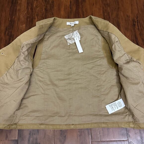 MADEWELL Button-Front Vest (Re)generative Chino Dark Khaki Twill NWT - Picture 7 of 12